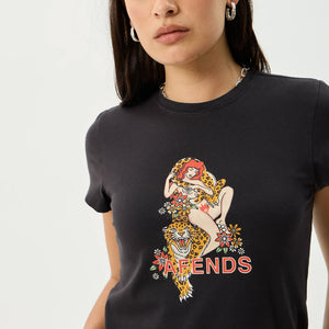 AFENDS Women's Hellcat Baby Tee - Stone Black