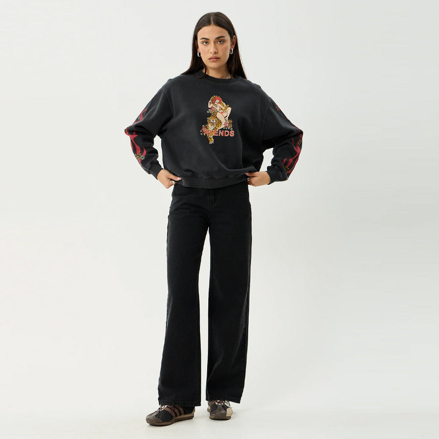 AFENDS Women's Hellcat Crew - Stone Black