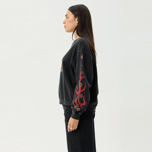 AFENDS Women's Hellcat Crew - Stone Black