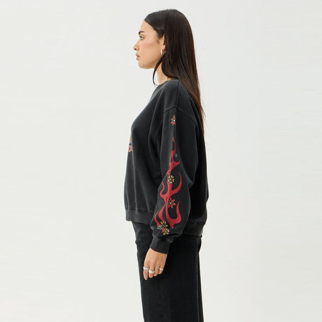 AFENDS Women's Hellcat Crew - Stone Black