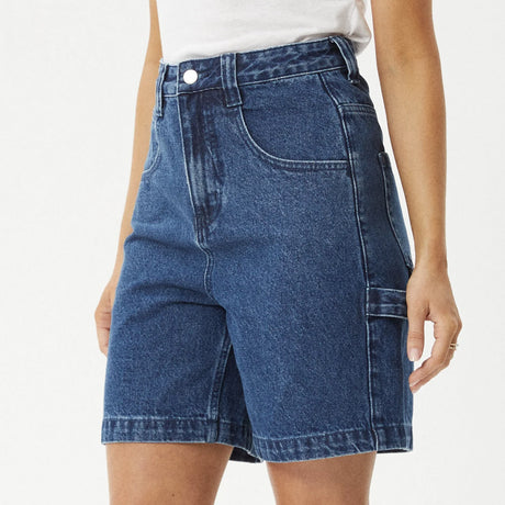 AFENDS Women's Emilie Denim Workwear Short - Authentic Blue