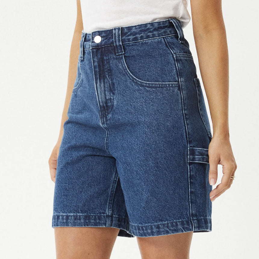 AFENDS Women's Emilie Denim Workwear Short - Authentic Blue