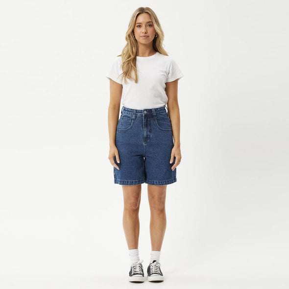 AFENDS Women's Emilie Hemp Denim Workwear Short - Authentic Blue