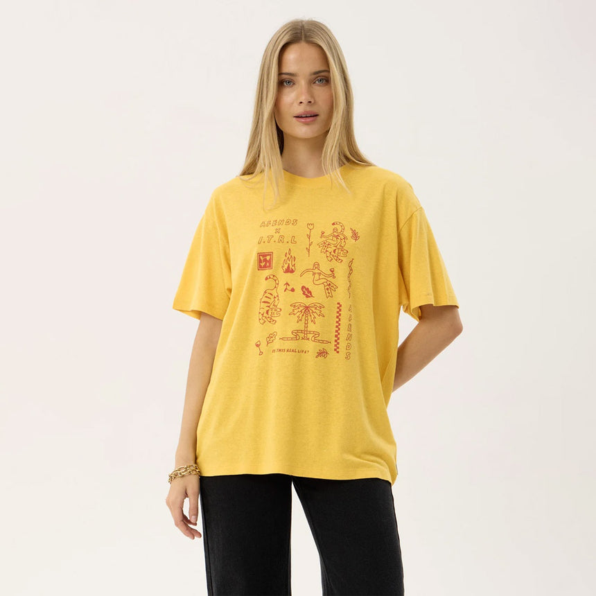 AFENDS Women's Holly Hemp Oversized Tee - Mango