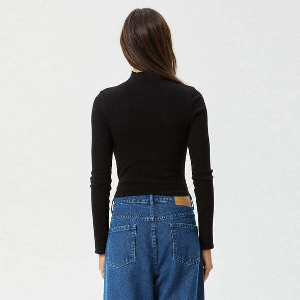 AFENDS Women's Iconic Organic Long Sleeve Rib Top - Black