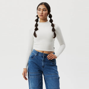 AFENDS Women's Iconic Organic Long Sleeve Rib Top - White