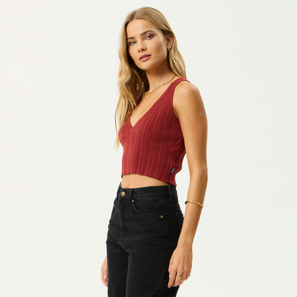 AFENDS Women's Iris Knit Top - Red Rum