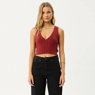 AFENDS Women's Iris Knit Top - Red Rum