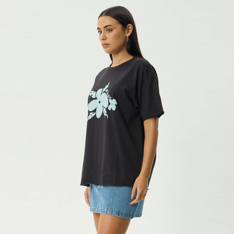 AFENDS Women's Island Oversized Tee - Stone Black
