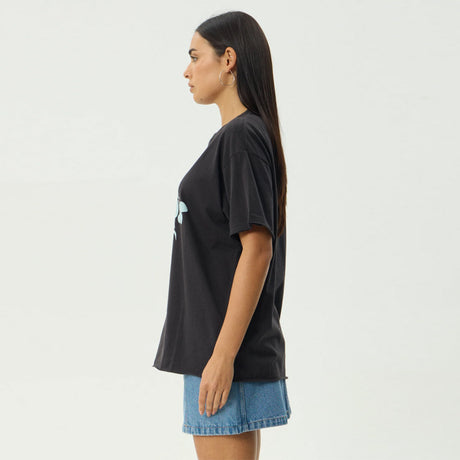 AFENDS Women's Island Oversized Tee - Stone Black