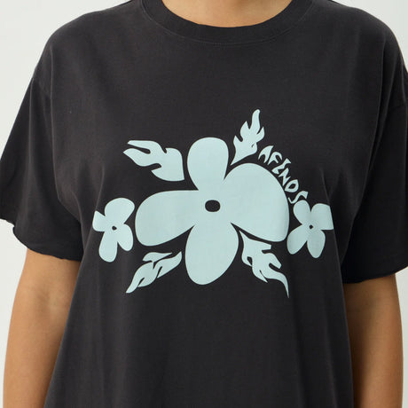 AFENDS Women's Island Oversized Tee - Stone Black