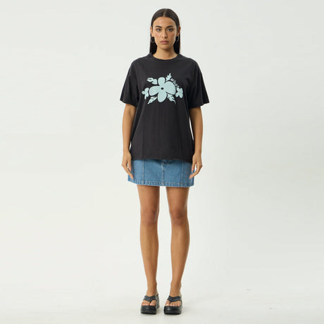 AFENDS Women's Island Oversized Tee - Stone Black