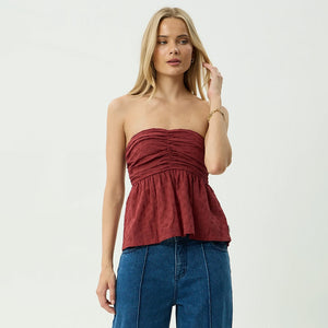 AFENDS Women's Juni Strapless Top - Ruby Anglaise