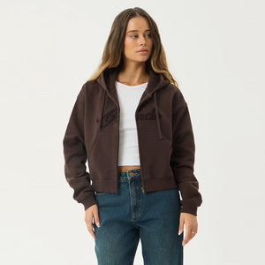 AFENDS Women's Kourt Zip Hood - Coffee