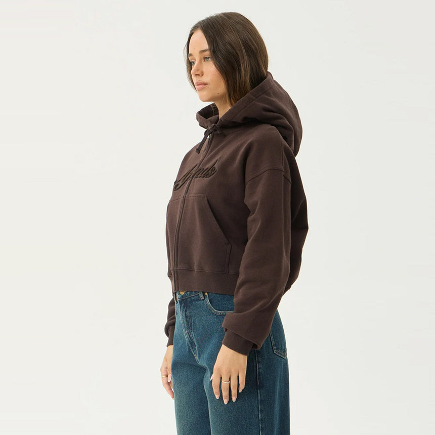AFENDS Women's Kourt Zip Hood - Coffee