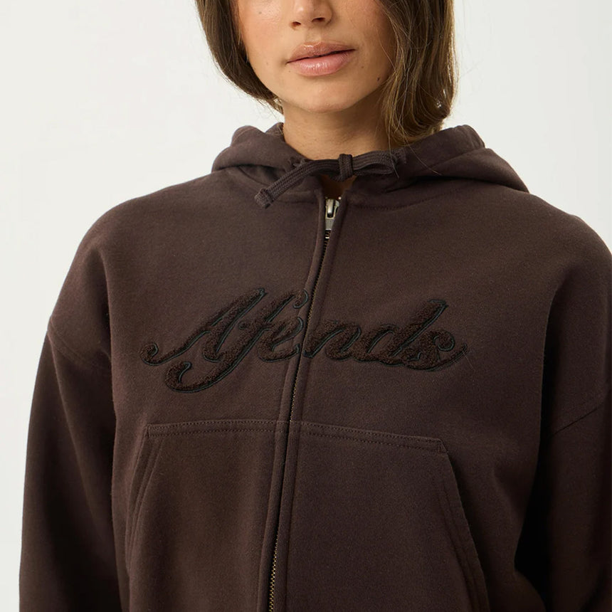 AFENDS Women's Kourt Zip Hood - Coffee