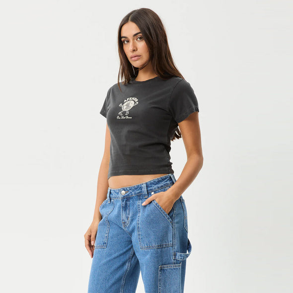 AFENDS Women's Last Dance Baby Tee - Stone Black