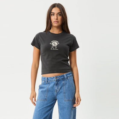 AFENDS Women's Last Dance Baby Tee - Stone Black