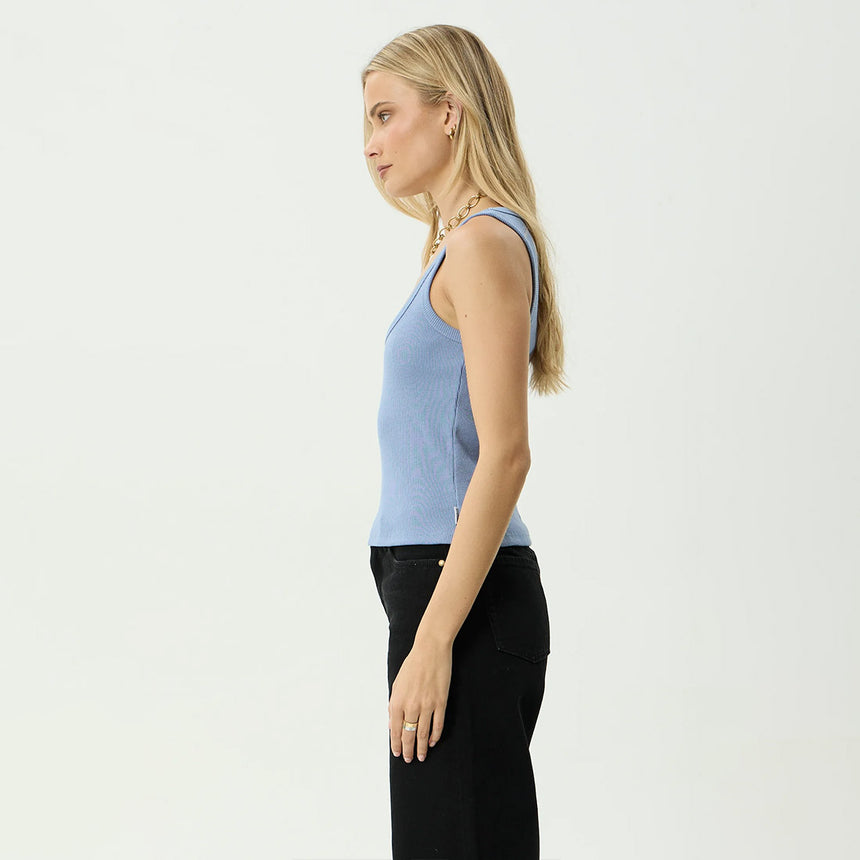 AFENDS Women's Layden Rib Singlet - Slate Blue