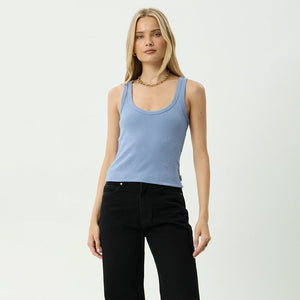 AFENDS Women's Layden Rib Singlet - Slate Blue
