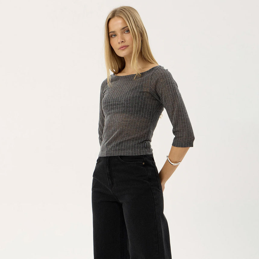 AFENDS Women's Libra 3/4 Sleeve Top - Charcoal