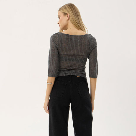 AFENDS Women's Libra 3/4 Sleeve Top - Charcoal