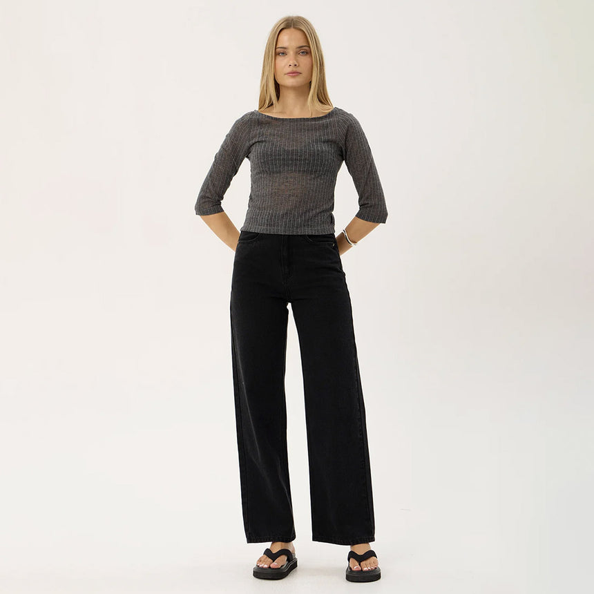 AFENDS Women's Libra 3/4 Sleeve Top - Charcoal