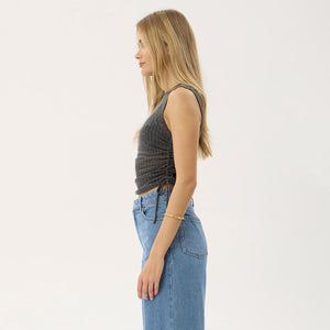 AFENDS Women's Libra Sheer Drawstring Tank - Charcoal