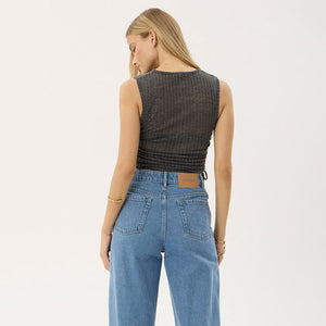 AFENDS Women's Libra Sheer Drawstring Tank - Charcoal