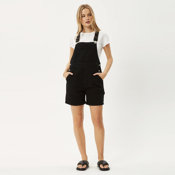 AFENDS Women's Lil Louis Denim Overall - Washed Black