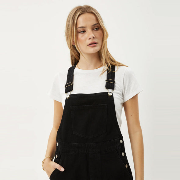 AFENDS Women's Lil Louis Denim Overall - Washed Black