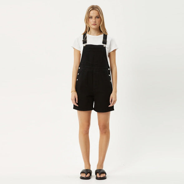 AFENDS Women's Lil Louis Denim Overall - Washed Black