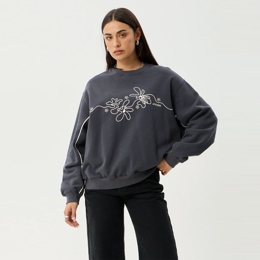 AFENDS Women's Locket Crew - Charcoal