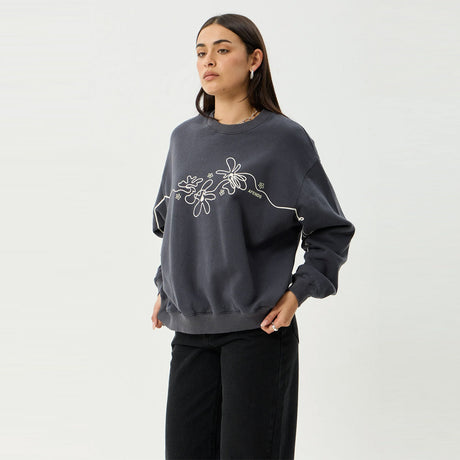 AFENDS Women's Locket Crew - Charcoal