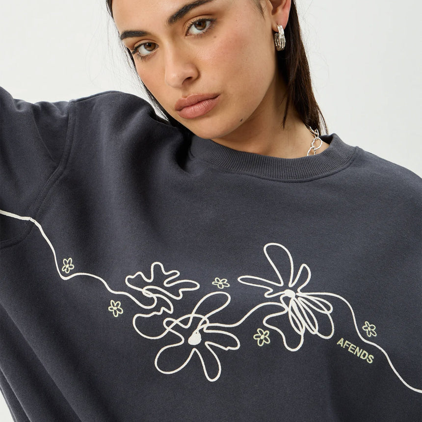 AFENDS Women's Locket Crew - Charcoal