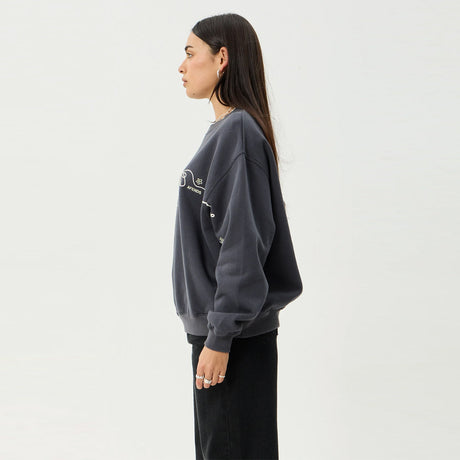 AFENDS Women's Locket Crew - Charcoal