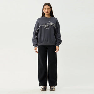 AFENDS Women's Locket Crew - Charcoal