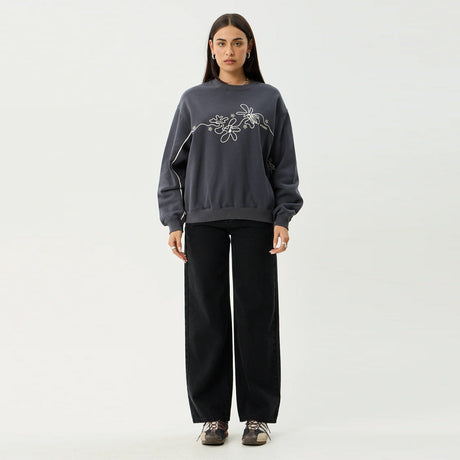 AFENDS Women's Locket Crew - Charcoal