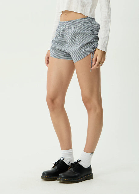 AFENDS Women's Luella Low Rise Short - Indy Navy Check