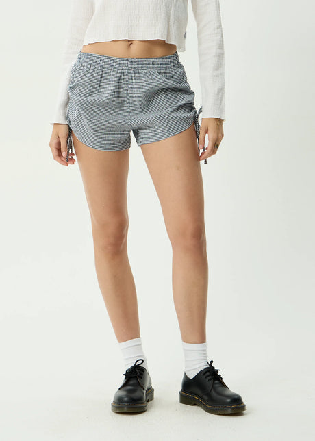 AFENDS Women's Luella Low Rise Short - Indy Navy Check