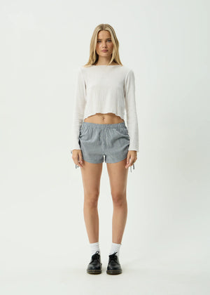 AFENDS Women's Luella Low Rise Short - Indy Navy Check