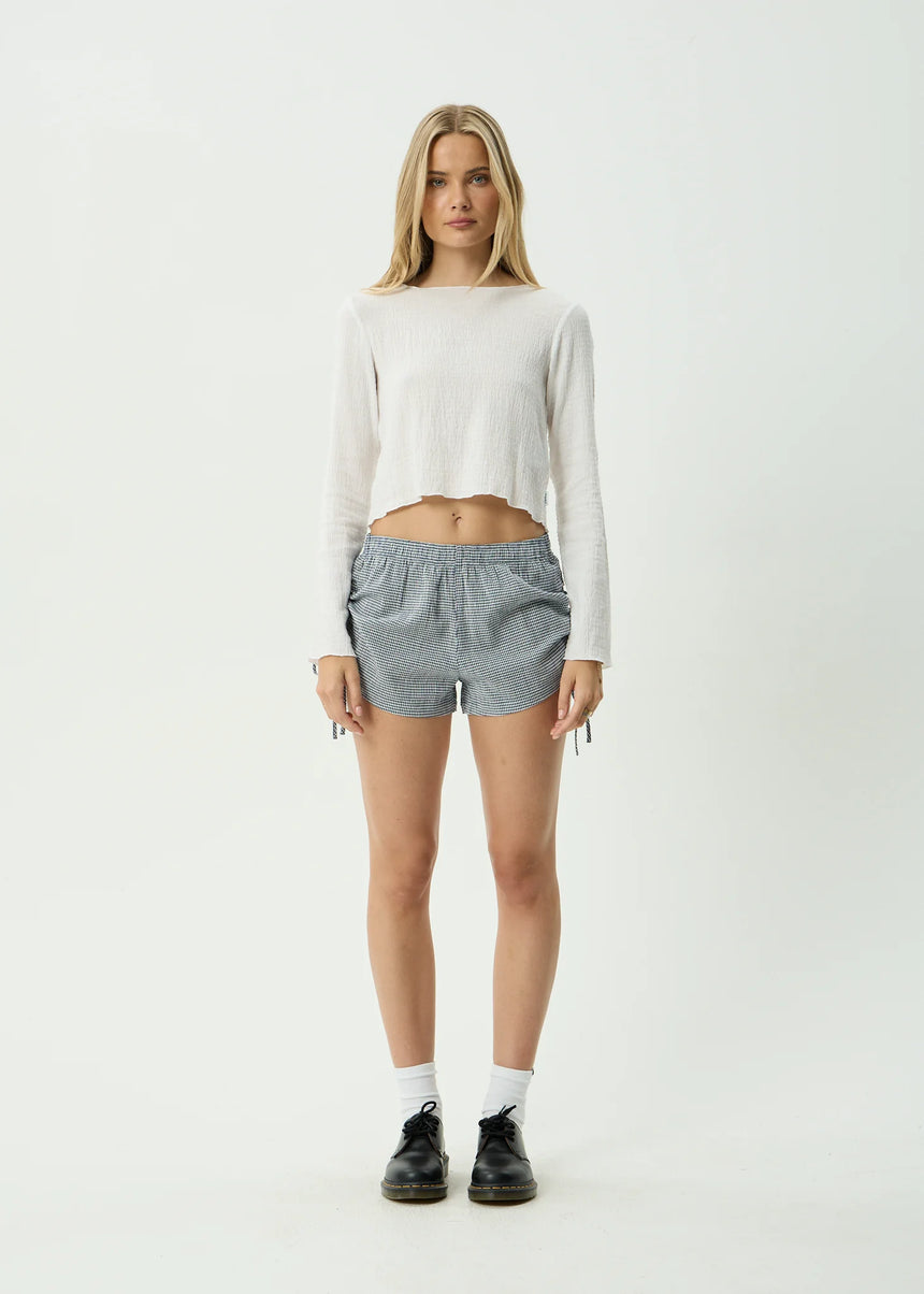 AFENDS Women's Luella Low Rise Short - Indy Navy Check