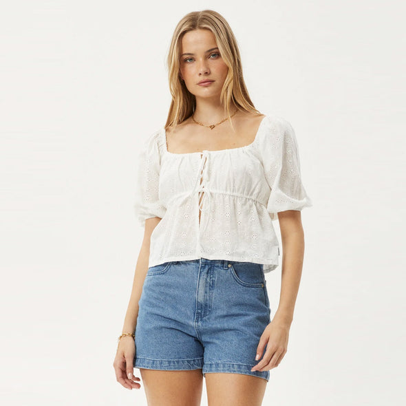 AFENDS Women's Marlow Tie Front Top - White