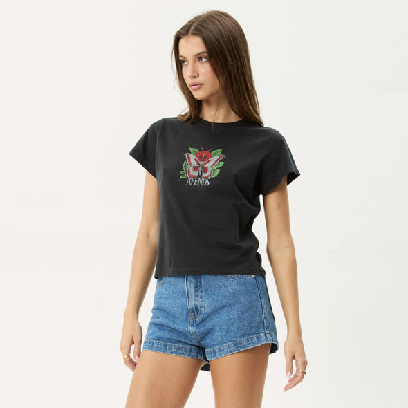 AFENDS Women's Metamorphosis Baby Tee - Stone Black