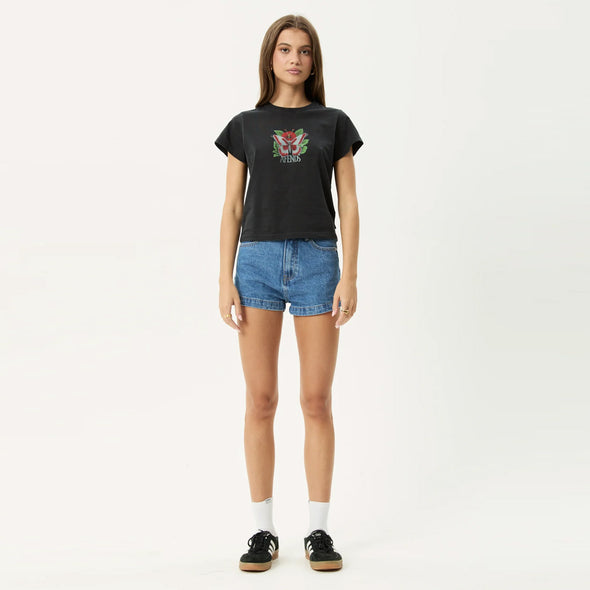 AFENDS Women's Metamorphosis Baby Tee - Stone Black