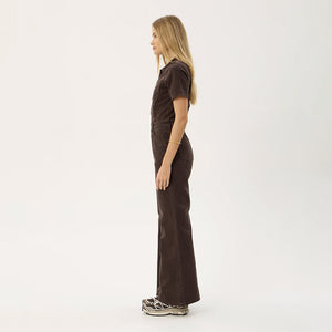 AFENDS Women's Miami Denim Flared Leg Jumpsuit - Washed Coffee