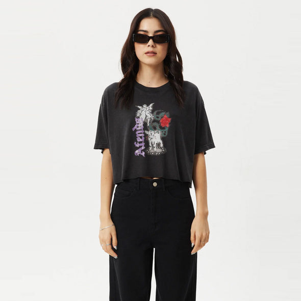 AFENDS Women's Nirvana Cropped Oversized Tee - Stone