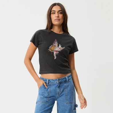 AFENDS Women's Pixie Baby Tee - Stone Black