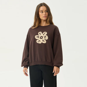 AFENDS Women's Raven Crew - Washed Coffee