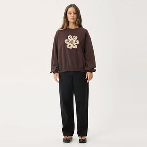 AFENDS Women's Raven Crew - Washed Coffee